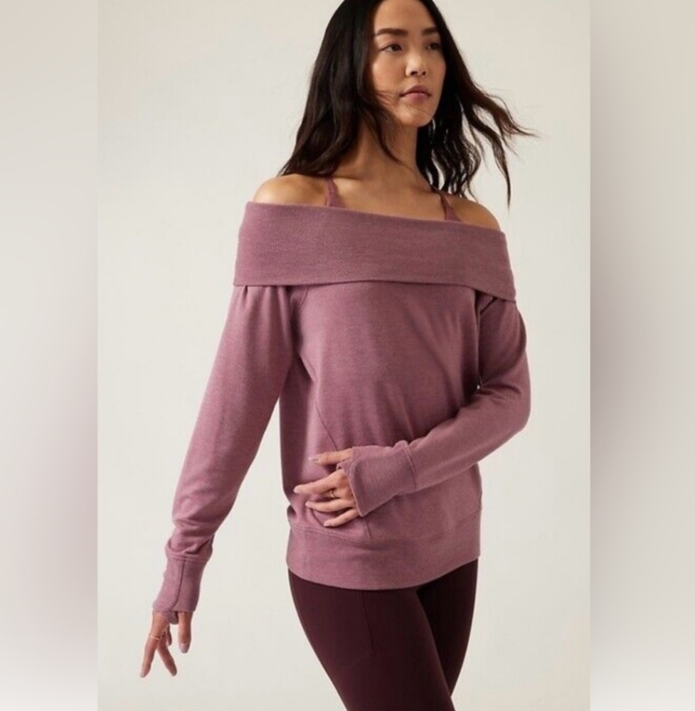 Athleta Studio Barre Off-Shoulder Sweatshirt